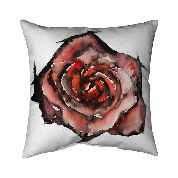 Begin Home Decor 26 x 26 in. Watercolor Rose-Double Sided Print Indoor Pillow 5541-2626-FL290